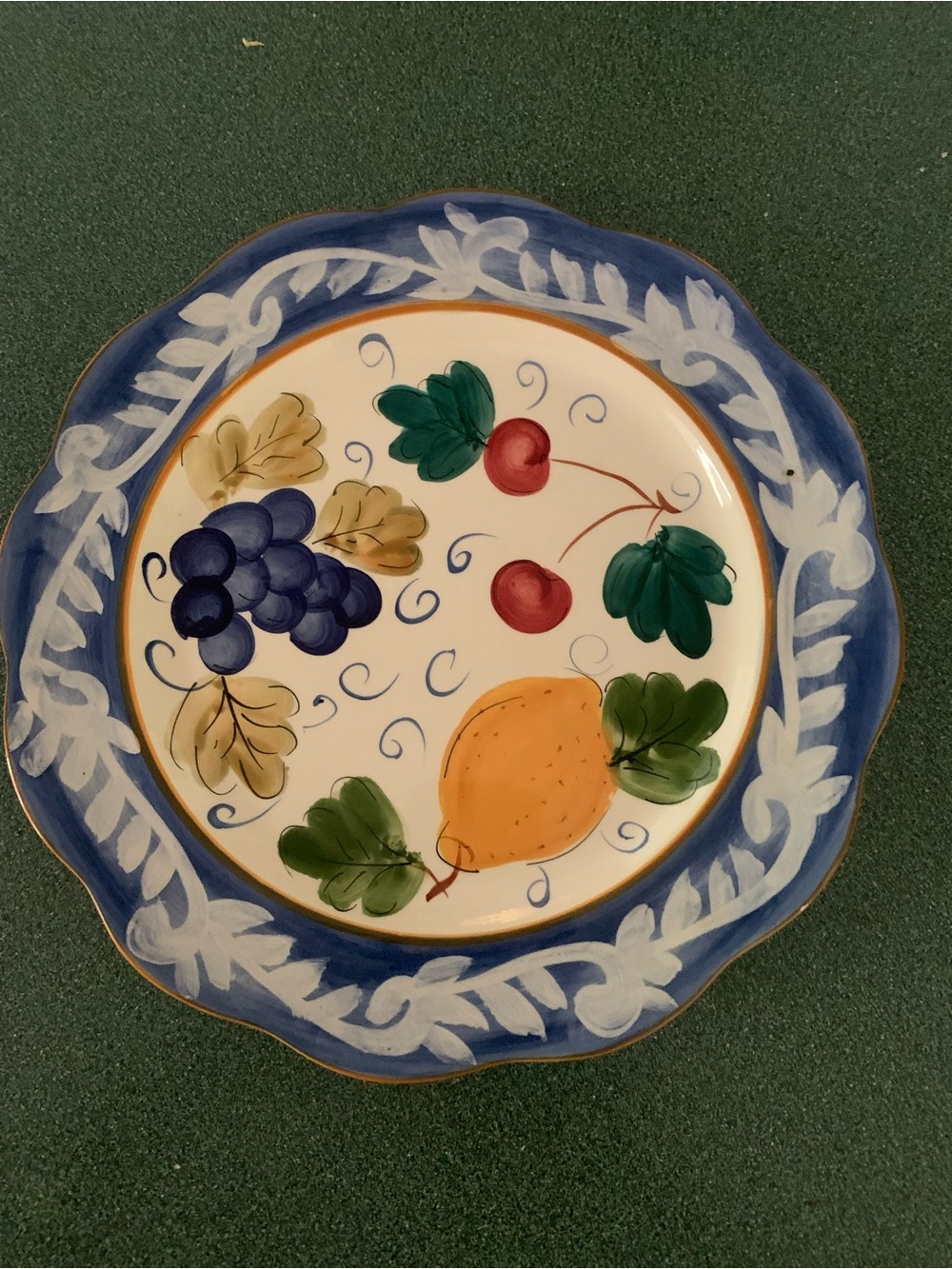 222 Fifth Fruit Delight Hand-Painted Dinner Plate
